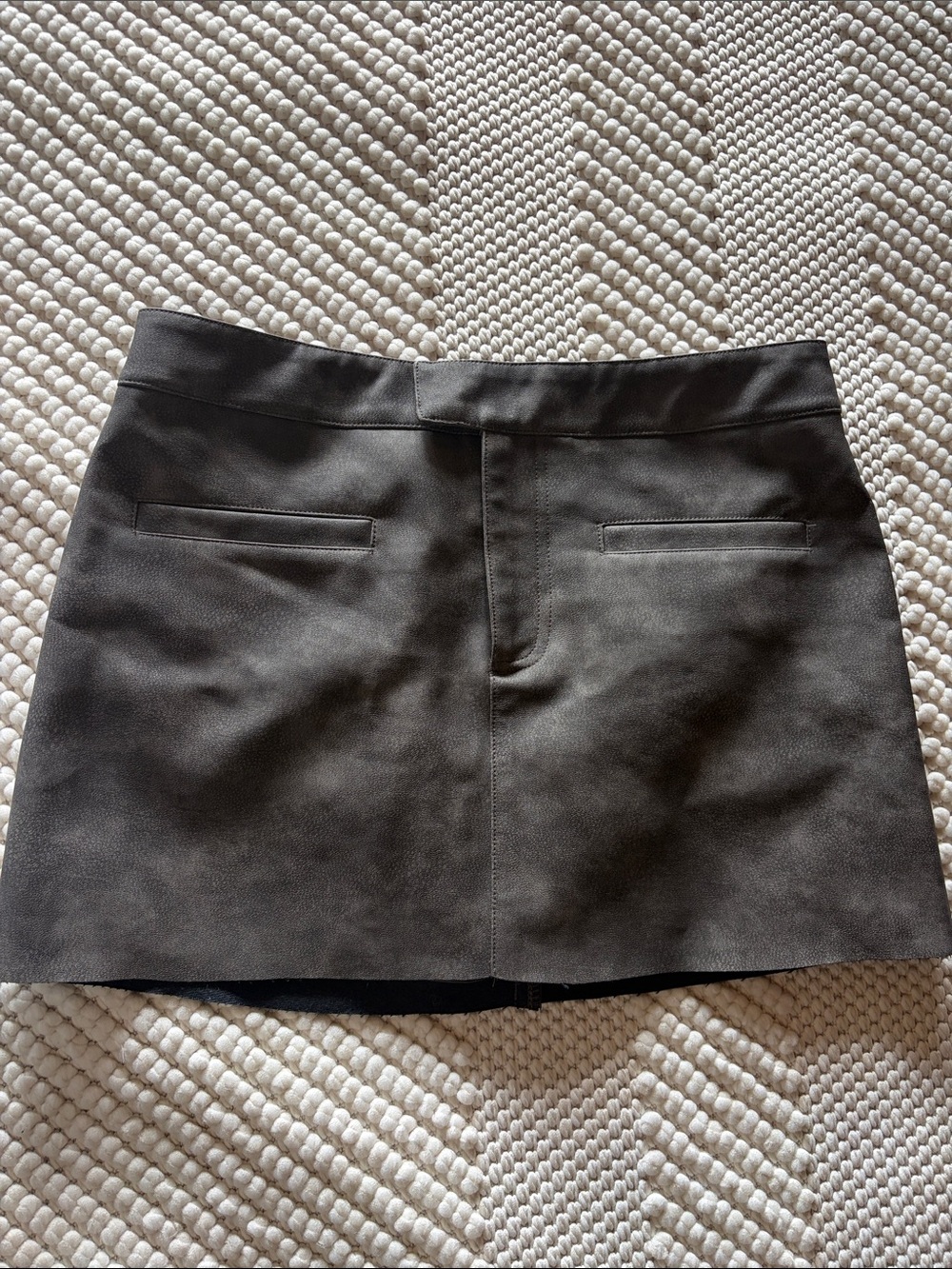 superdown Olive Green Suede Mini Skirt